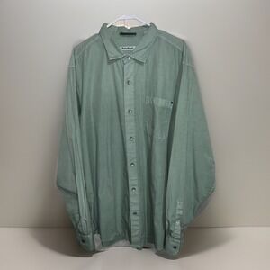 Tommy Bahama Shirt Mens 2XL Green Cotton Paradise Poplin Button Up Long Sleeve